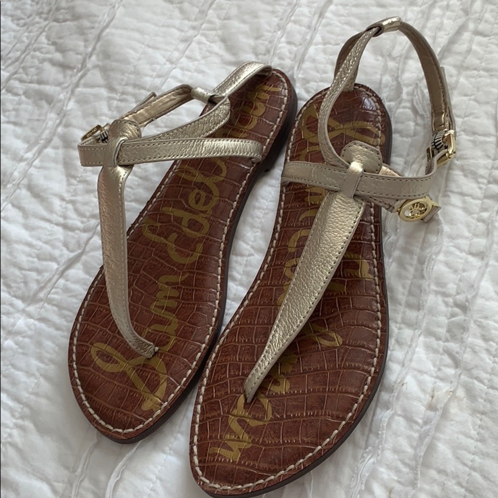 SAM EDELMAN gold sandals
